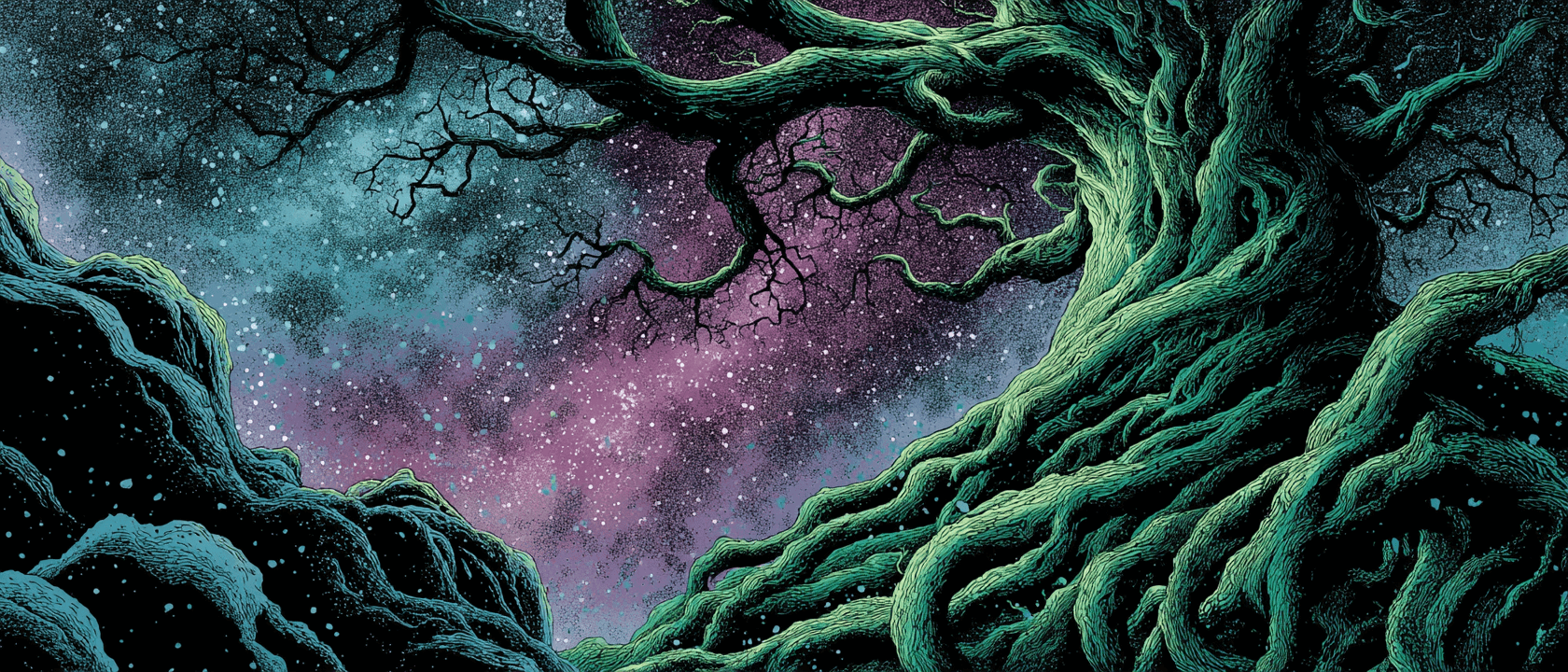 Ancient Druid Grove with Massive Oak Trees